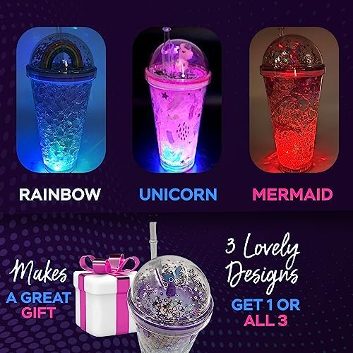 Unicorn LED Light Up Cups with Straw - 16oz Tumbler 1