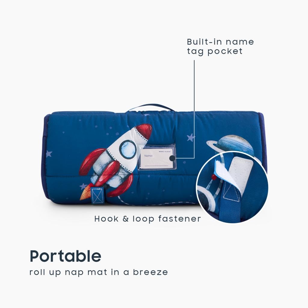 Wake In Cloud Toddler Nap Mat with Pillow and Blanket Galaxy Themed