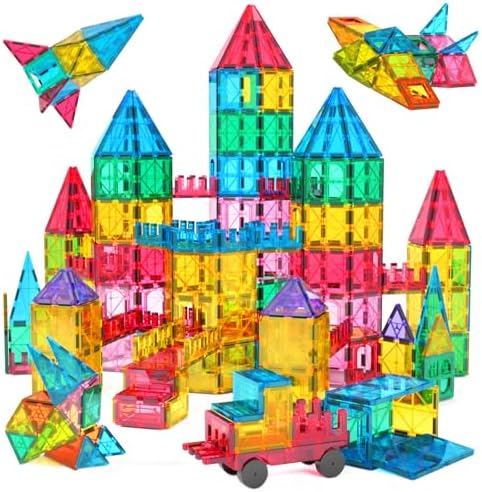 Jasonwell 65pcs Magnetic Tiles Building Blocks Set