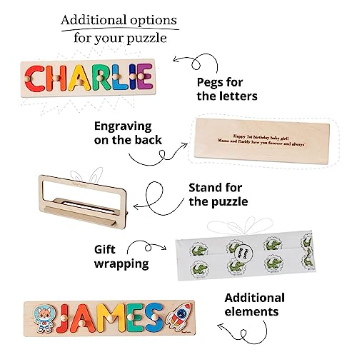 BusyPuzzle Personalized Wooden Name Puzzle