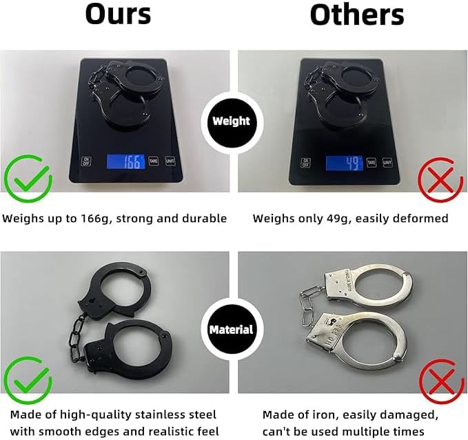 Finduat Metal Handcuffs with Keys Black