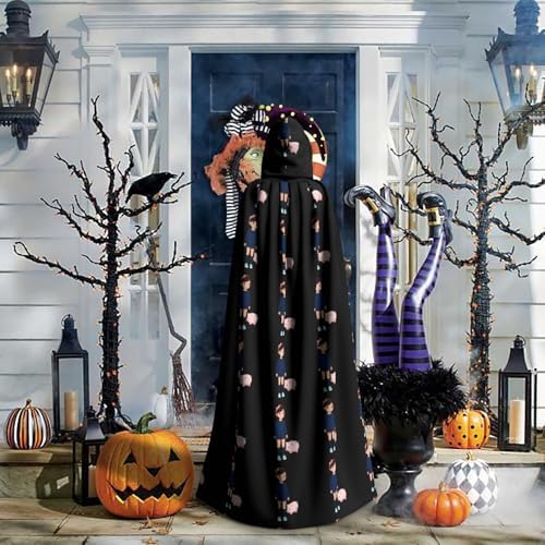 Little Girl Piggy Prints Hooded Cloak for Halloween Costume