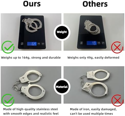 HOHAJIU Toy Metal Handcuffs with Keys 1