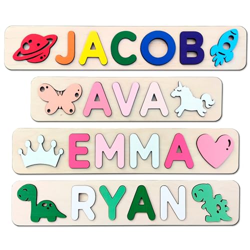 Custom Wooden Name Puzzle for Baby 1st Birthday Gift