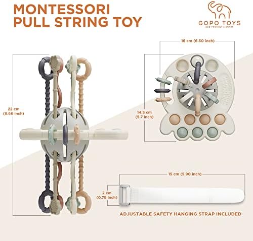GOPO TOYS Pull String Silicone Activity Toy for 18 Months