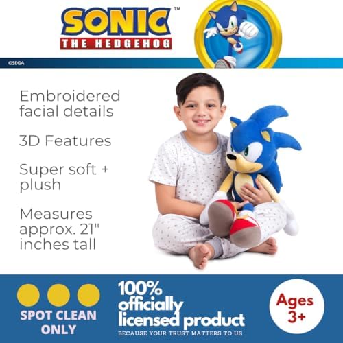 Franco Sonic The Hedgehog Plush Cuddle Pillow Buddy 1
