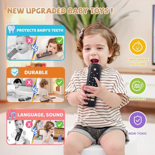 KIRALUMI Baby TV Remote Toy with Lights and Sounds