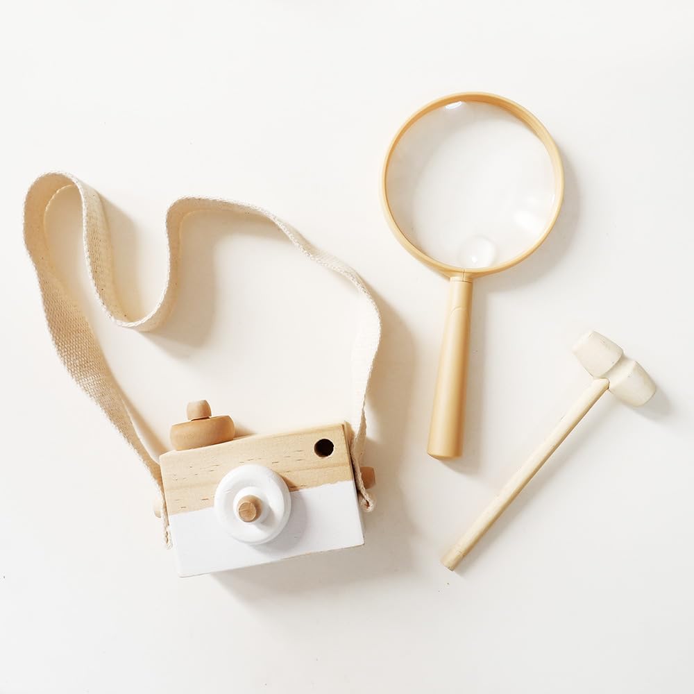Mini Wooden Camera Toy for Kids Baby Learning