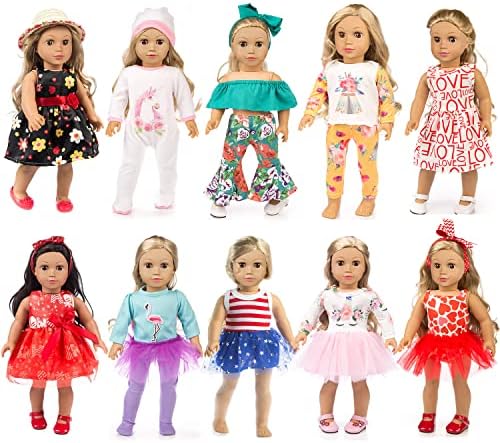 ZQDOLL 19 Pcs 18 Inch Doll Clothes Accessories