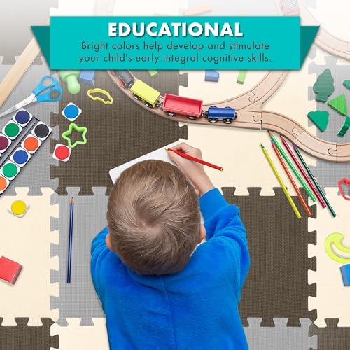 ProSource Foam Puzzle Floor Play Mat for Kids