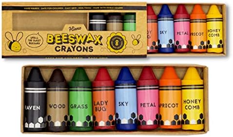 Hieno 100 Pure Beeswax Crayons - Natural Jumbo Sizes for Toddlers