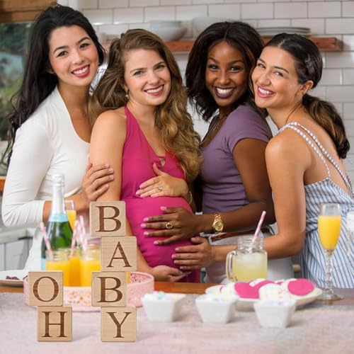 OH BABY Sign Wooden Blocks 2 - Baby Shower Gender Reveal