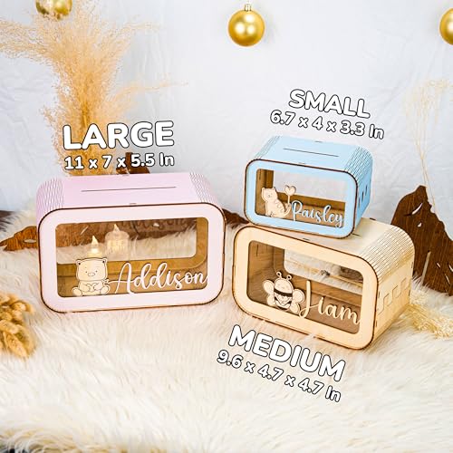 Kiuties Wooden Piggy Bank - Personalized Kids Savings Toy