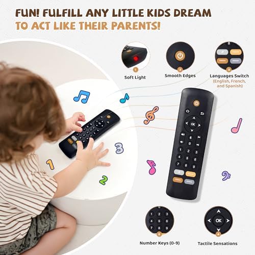 KIRALUMI Baby TV Remote Toy with Lights and Sounds