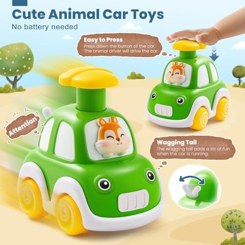 TooyBing Press Go Car Toys for Toddlers 1-3 Years