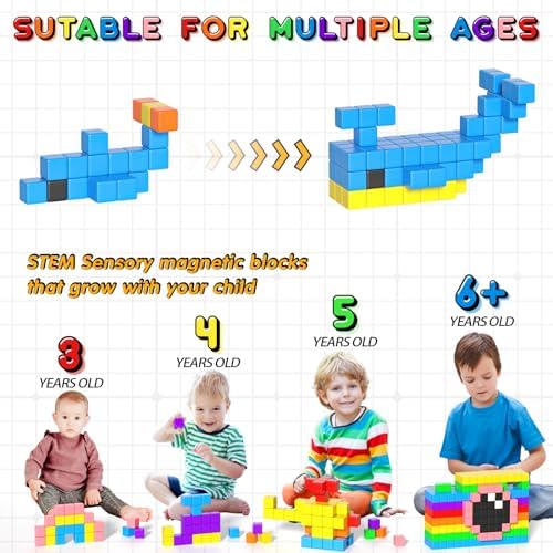 54PCS Magnetic Blocks for Kids Ages 3-5