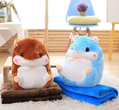 YunNasi Plush Hamster Pillow with Blanket Set Pink