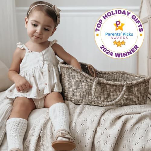 Premium Baby Doll Bassinet - Handmade Seagrass Carrier 1