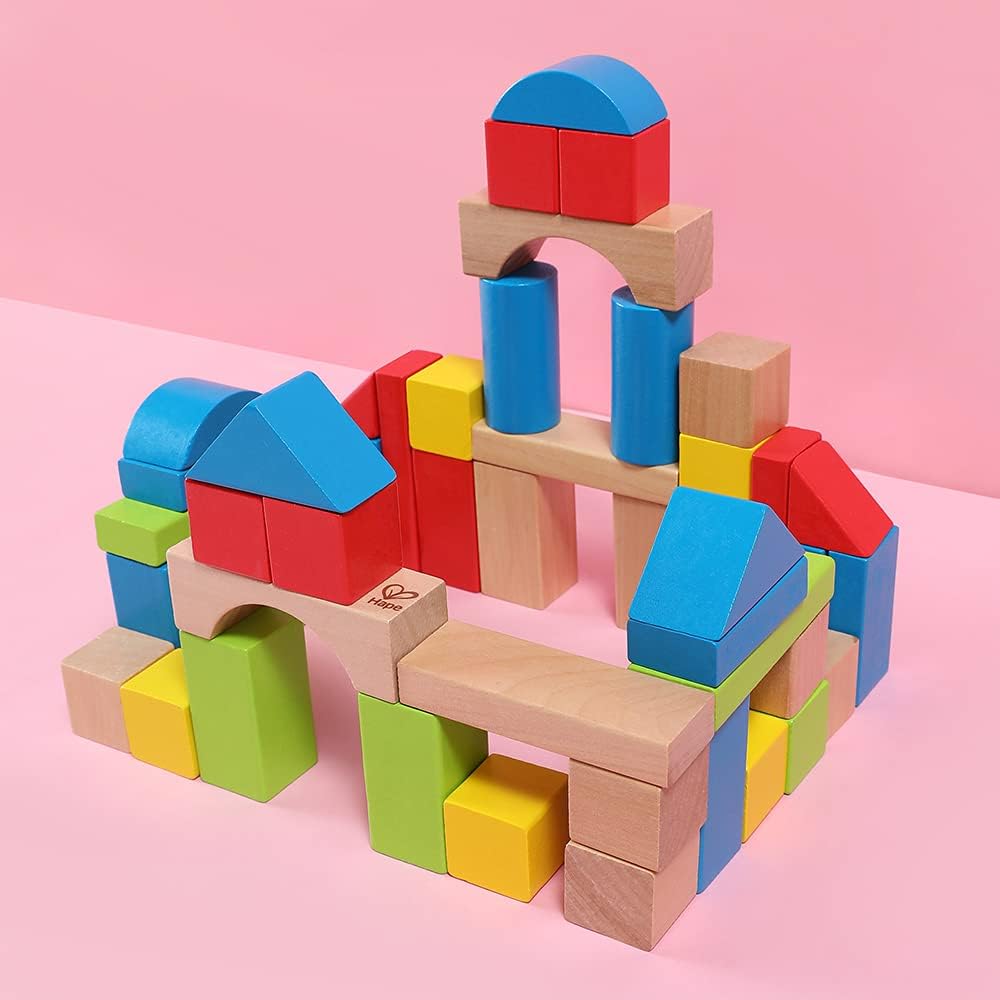 Hape Maple Wood Stacking Blocks Educational Toy Set for Toddlers