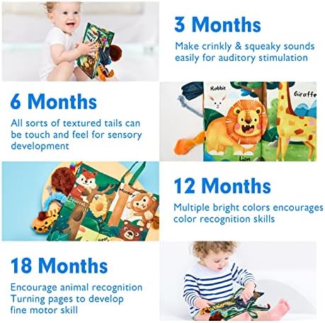 hahaland Baby Books 0-12 Months Touch Feel Learning Toy