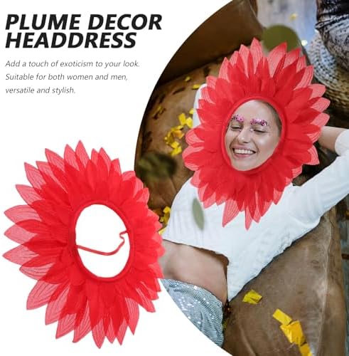 Luxshiny Red Flower Costume Headpiece Party Hat