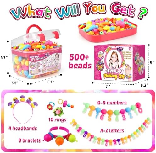 FUNZBO 520 Snap Pop Beads Jewelry Kit for Kids