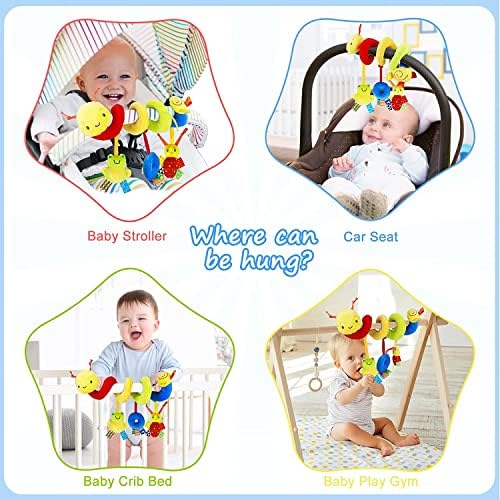 FPVERA Baby Crib Hanging Rattle Toy with Spiral Design and Ringing Bell