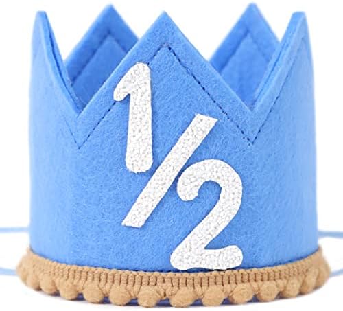 SYESQL Half Birthday Crown Hat for Baby Girls Boys