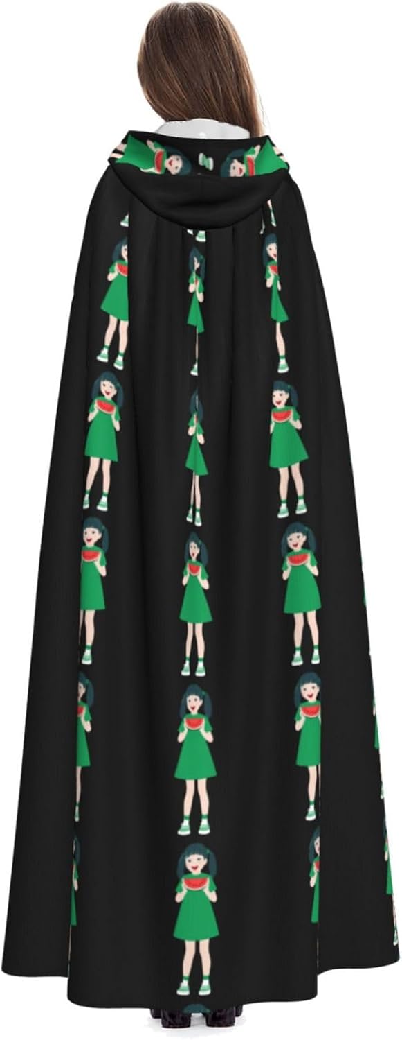 Little Girl Eating Watermelon Halloween Hoodie Cloak
