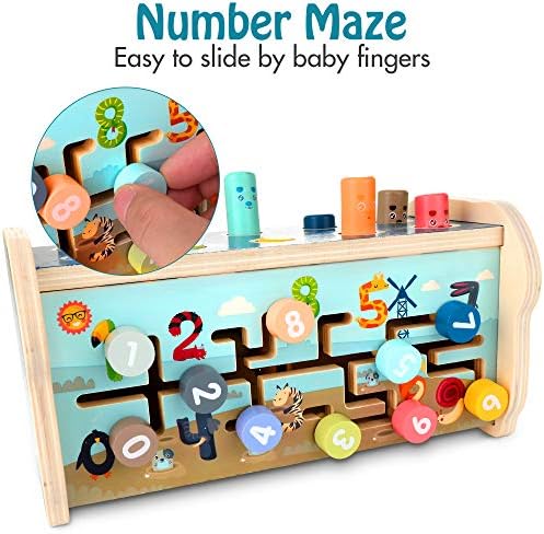 KIDWILL 3-in-1 Wooden Hammering Toy Set for 12 Months