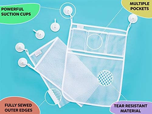 Comfylife 2-Pack Mesh Bath Toy Organizer with 8 Strong Hooks