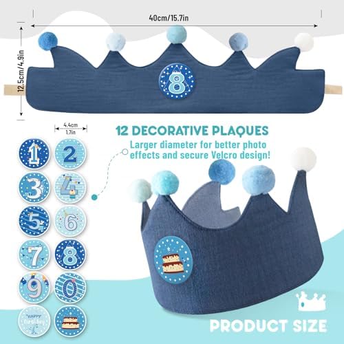 Ulibanner Reusable Birthday Crown with Numbers