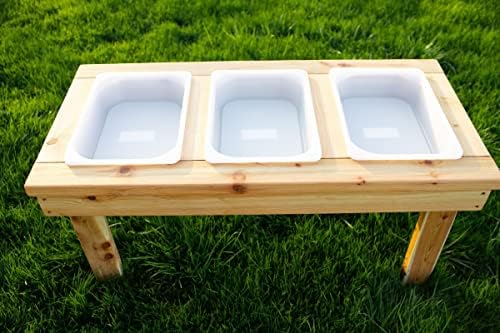 Noble Wooden Toy Co Triple Bin Sensory Table for Toddlers