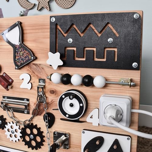 Toddler Activity Board Montessori Busy Board with Fidget Elements