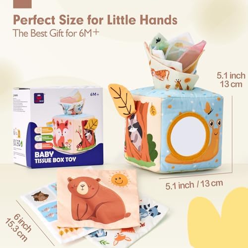 Hahaland Baby Tissue Box Toy for 6-12 Months
