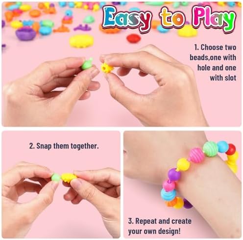 FUNZBO 520 Snap Pop Beads Jewelry Kit for Kids