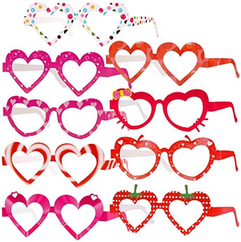 HOWAF Heart Shaped Party Glasses for Kids 27 Pack