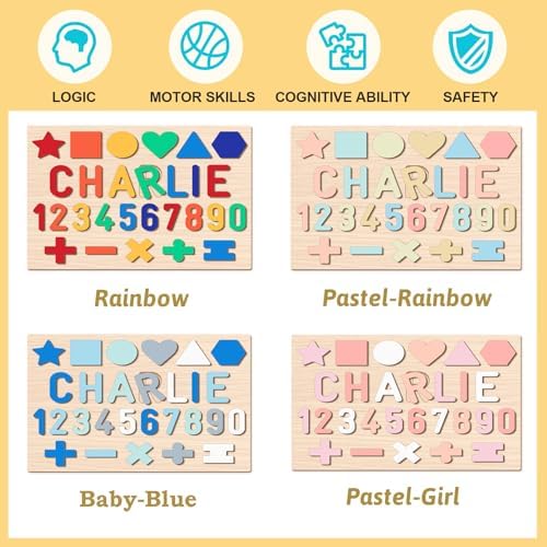 Personalized Wooden Name Puzzle for Kids 1-3