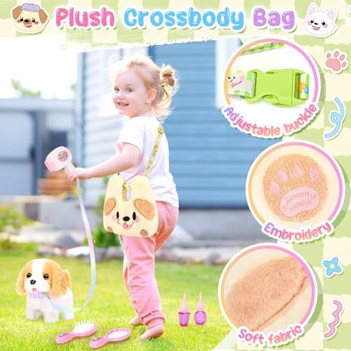 Ninaor Plush Dog Toy with Crossbody Bag and Accessories 1