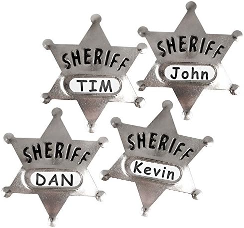 Bedwina Metal Sheriff Badges - Pack of 24