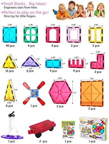 Jasonwell 100pcs Magnetic Tiles Building Blocks Set