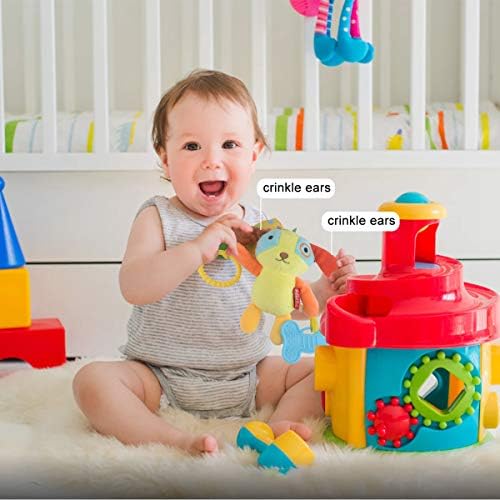 HAHA Baby Soft Crinkle Squeaky Sensory Toy for Newborns