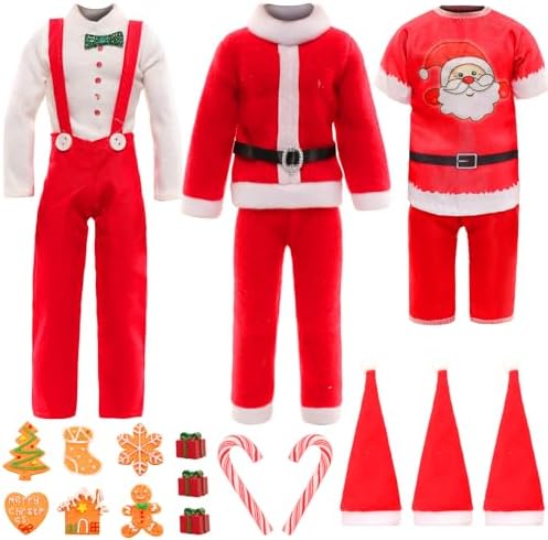 Miunana 12 Inch Boy Christmas Doll Outfit 17 PCS