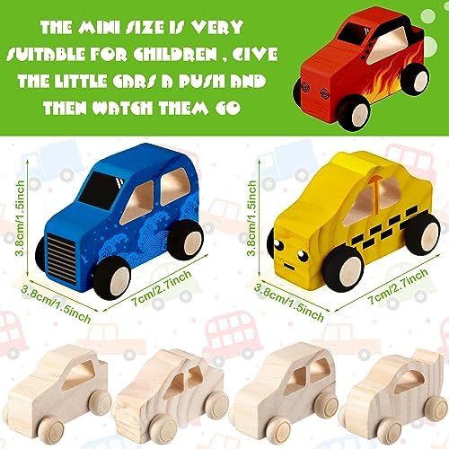 Chivao 24 Piece Wooden Car DIY Kit for Kids