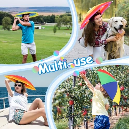 Arcimatto 4 Pack Umbrella Hats with Elastic Band