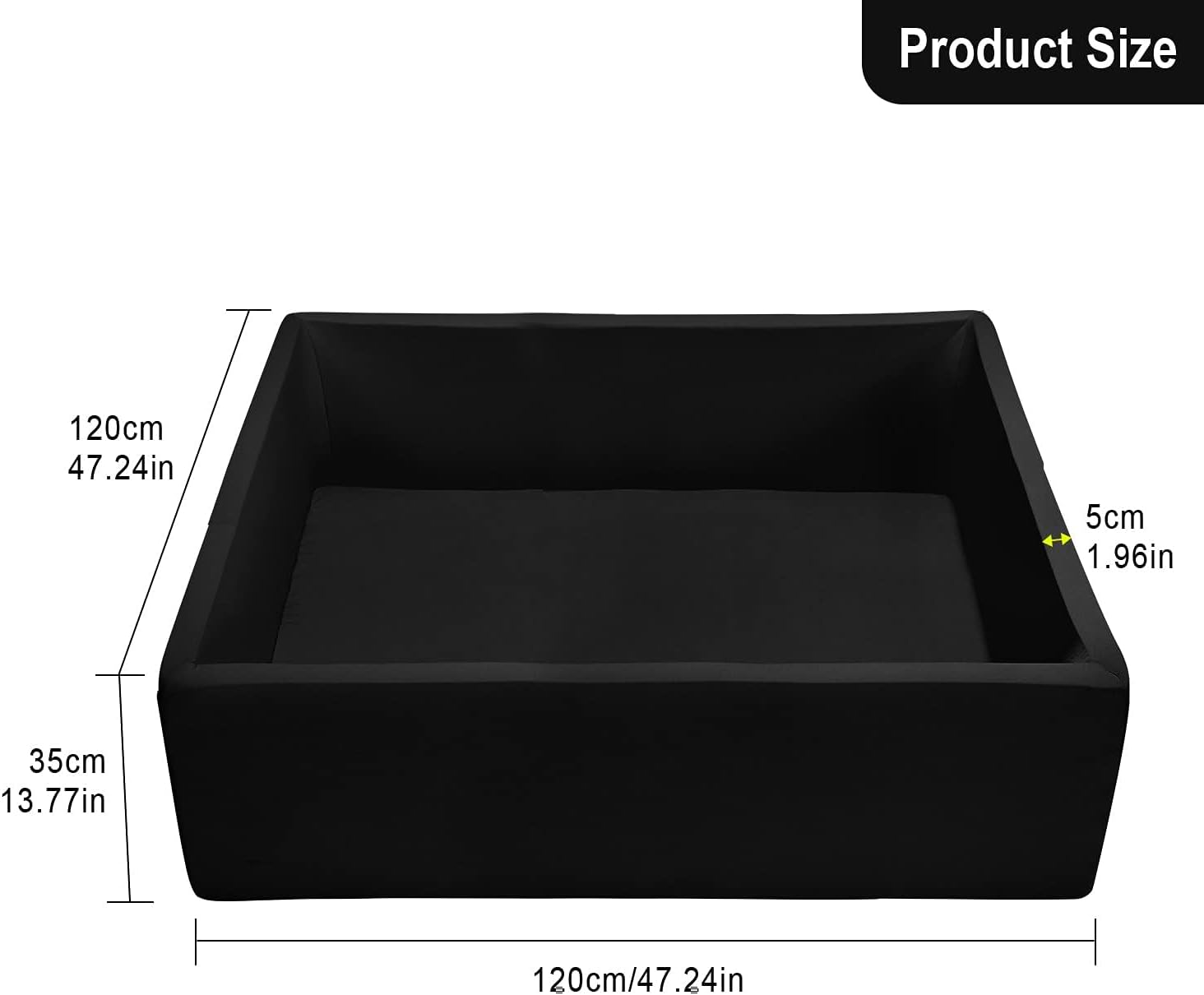 TRENDBOX Extra Large Foam Ball Pit - Black