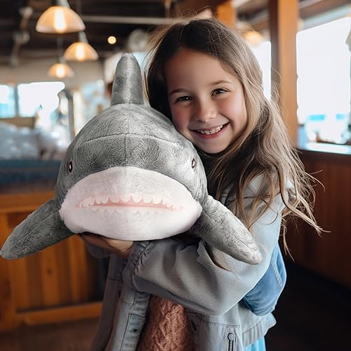 MUPI 17 Inch Shark Plush Toy - Grey