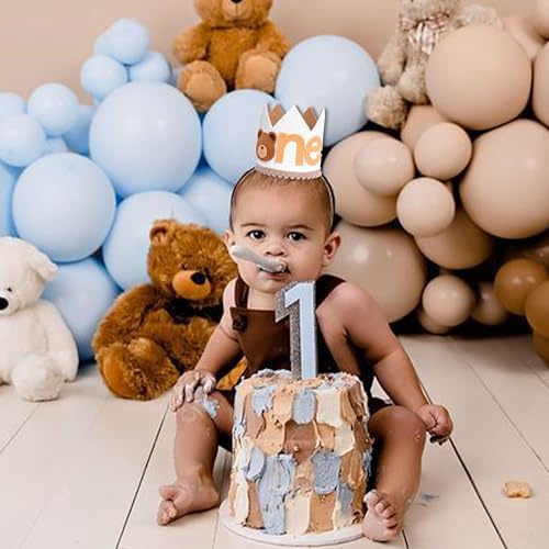 LINZYING Teddy Bear 1st Birthday Crown Hat