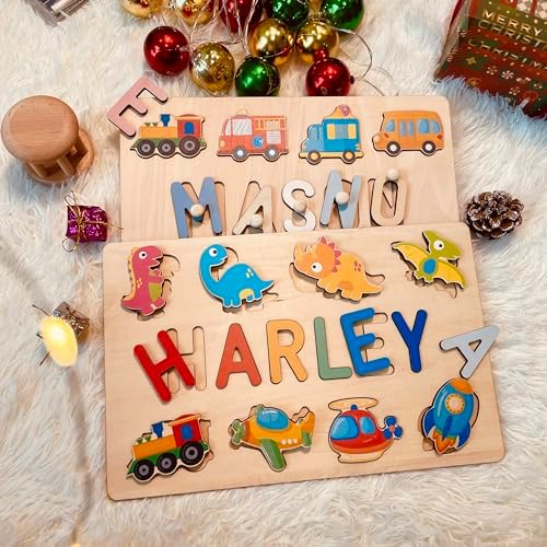 Personalized Wooden Name Puzzle for Toddlers 1-3 1