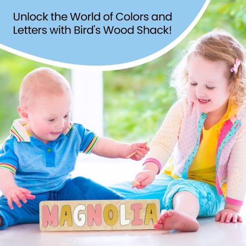 Birds Wood Shack Personalized Wooden Name Puzzle for Kids
